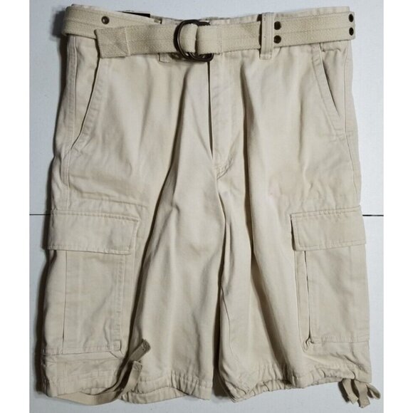 Cargo Shorts Emergency Exit Cotton Stone Color Flat Front Pockets Men's 34 NWT - Picture 1 of 13